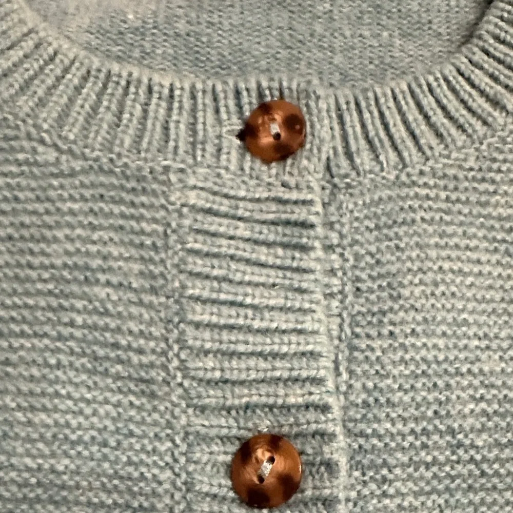 Pendleton 100% Lambswool Cardigan Sweater Teal Blue Knit Button Front Size M - Picture 9 of 13